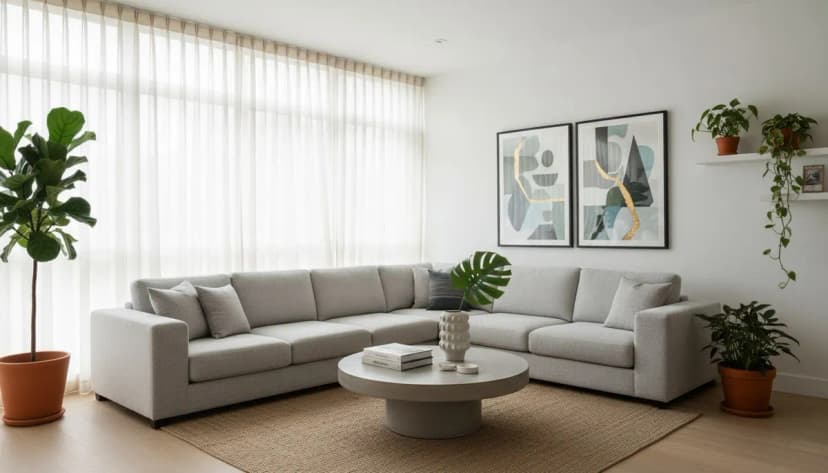 Diseño de sala con IA - sala de estar moderna