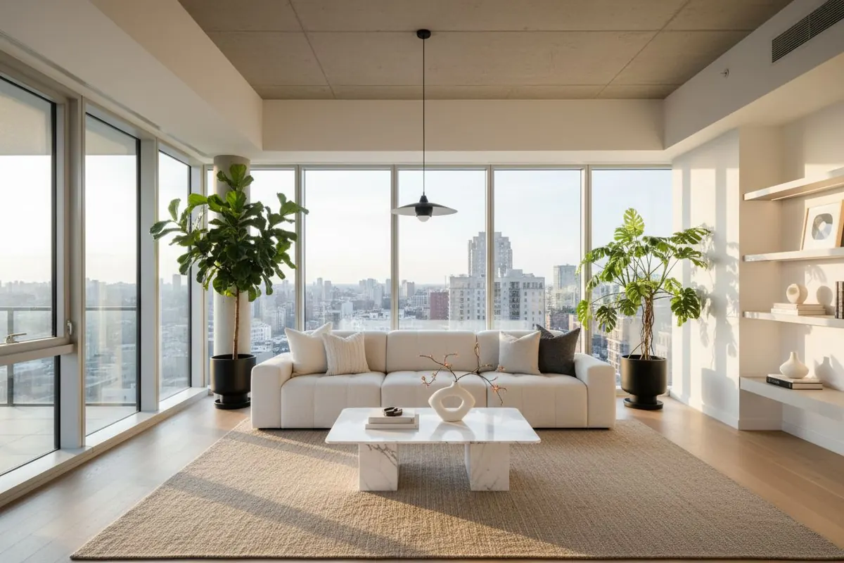 Interior moderno de lujo - diseño de sala con IA