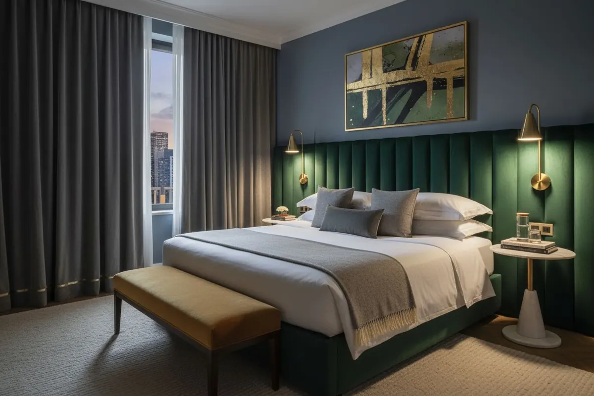 Diseño de recámara con IA - estilo hotel boutique de lujo