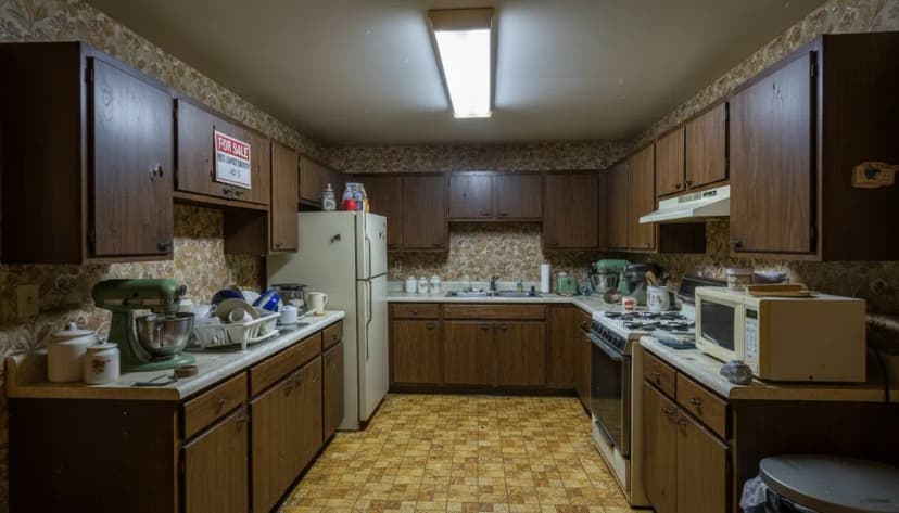 Cocina antes de remodelación con IA