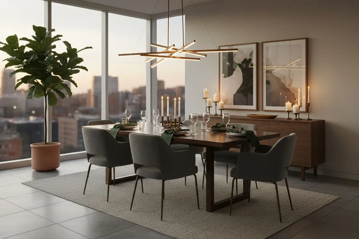 Diseño de comedor con IA - comedor elegante contemporáneo