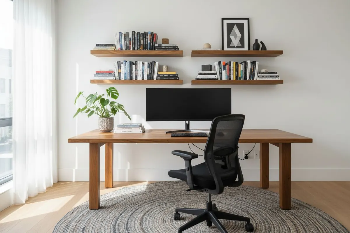 Diseño de oficina en casa con IA - home office moderno y productivo